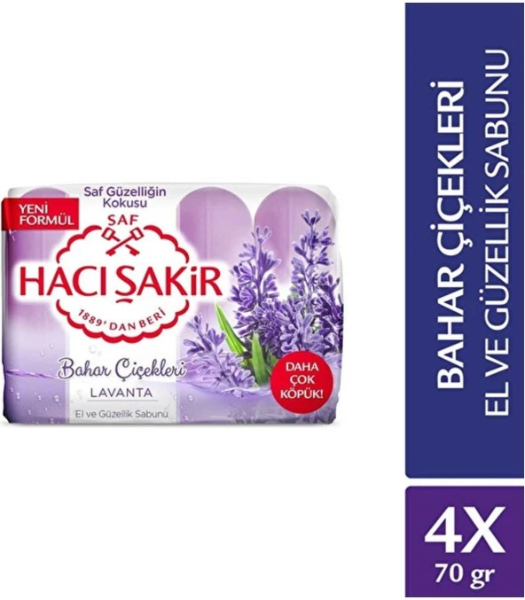 Hacı Şakir Hacı Şakir Bahar Çiçekleri Lavanta El ve Güzellik Sabunu 4X70