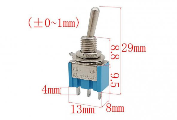 MTS203 ON-OFF-ON Toggle Switch - Resim 2