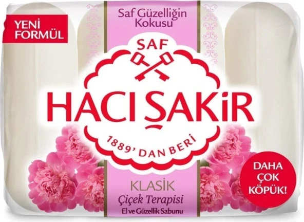 Hacı Şakir Güzellik Sabunu Klasik Çiçek Terapisi 4 x 70 gr 6 Adet