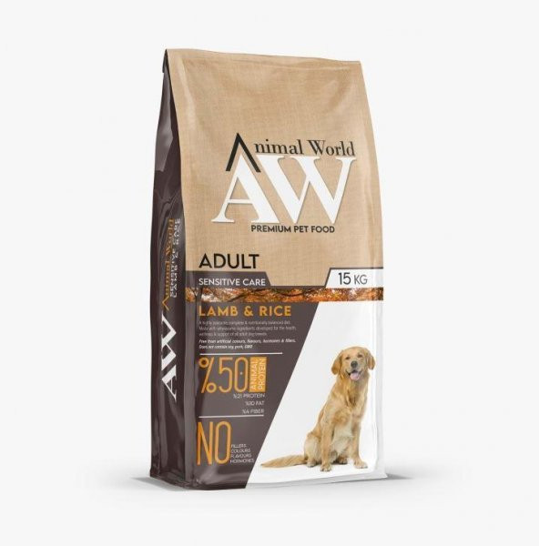 Animal World Kuzu Etli ve Pirinçli Yetişkin Köpek Maması 15 Kg