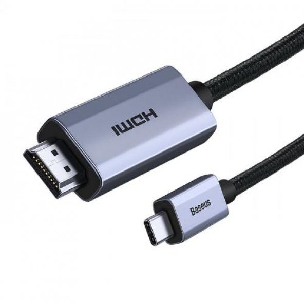 Baseus 2 Metre 60Hz 4K Type C to HDMI 2.0 4K Görüntü Aktarım Kablosu, Type to HDMİ Çevirici Adaptör