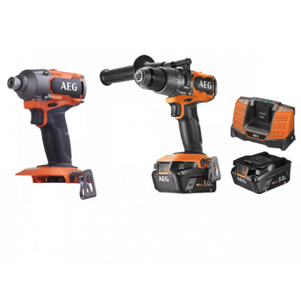 Aeg BSB18C3BL-502C + BSS18C3B3 2 Li 2x5Ah Akülü Vidalama Seti