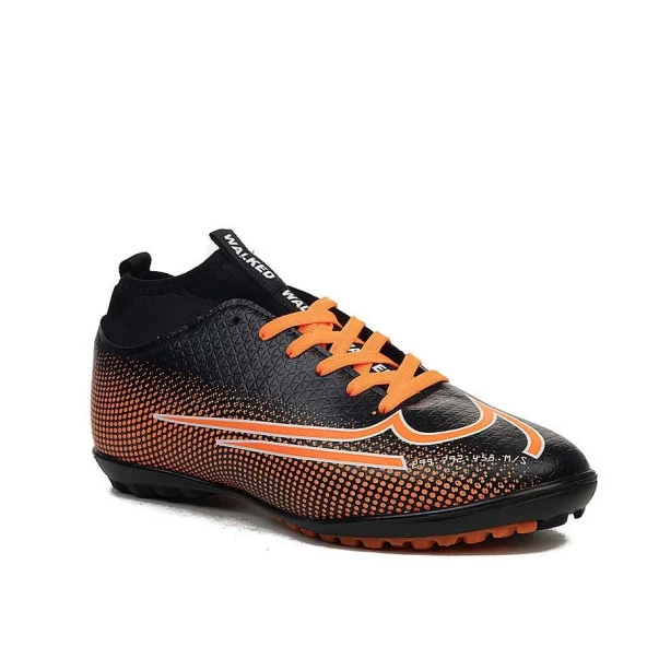 Albishoes Super Mercury Bilekli Boğazlı Çoraplı Çim Dişsiz Düz Halısaha Futbol Ayakkabısı - 2
