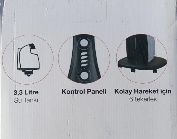 King KV1816 Oya Soğuk Buharlı Vantilatör 80W 3,3lt 40cm - 4