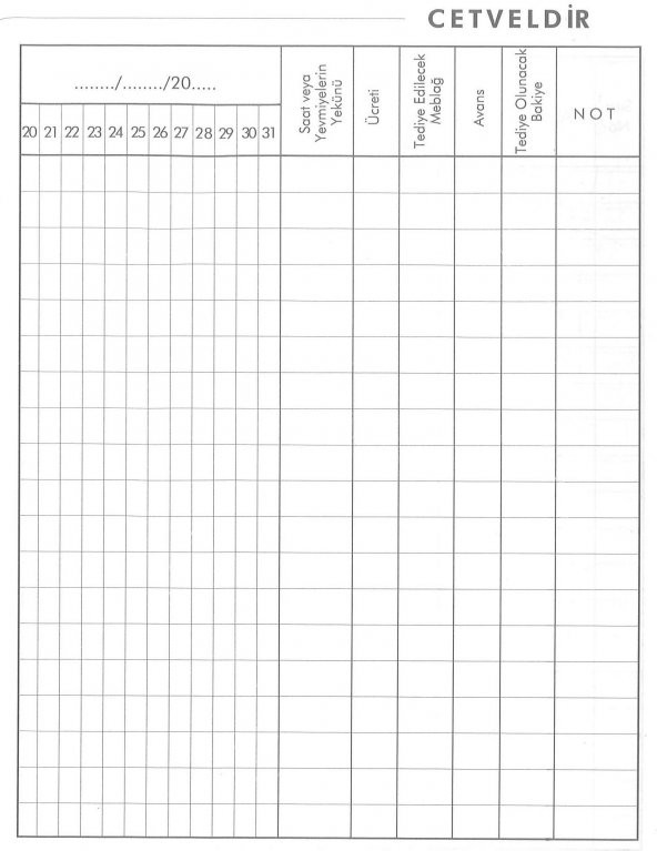 Mini Puantaj Defteri 10x13 cm 1 Adet Mini Cep Puantaj Defteri Yevmiye Defteri 30 Yaprak - 4