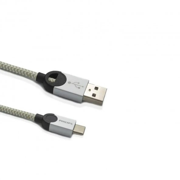 Philips 2023GR3A 5A 100W UsbA to Type-C Örgülü 1.2 Metre Hızlı Şarj ve Data Kablosu Gri - 2