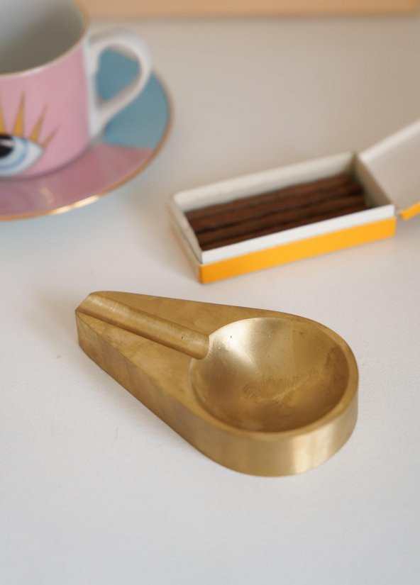 The Mia BRS0147 Brass Pirinç İnce Küllük 12*7 - 3