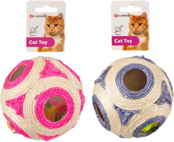 Flamingo Sisal Top 11 cm Çıngırak + Catnip - 2
