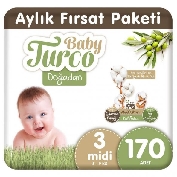 Baby Turco Doğadan 3 Numara Midi 170 Adet BABYTUR3