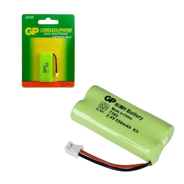 GP T382 Şarjlı Telsiz Telefon Pili 2.4 Volt 550 Mah Ni-Mh