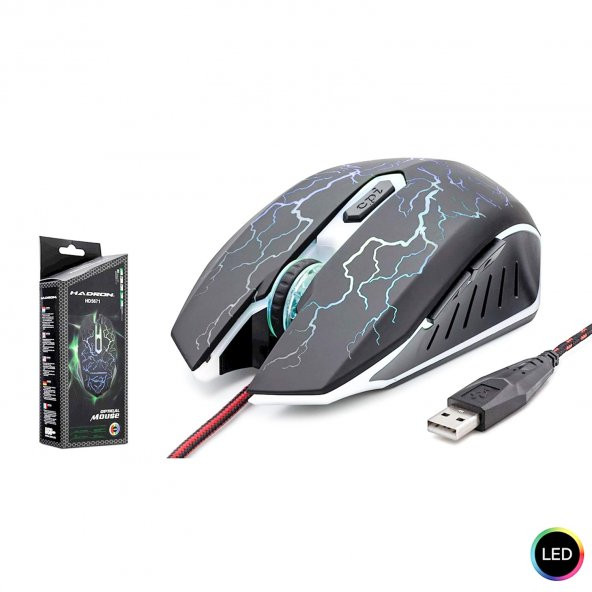 KABLOLU OYUNCU MOUSE 2400DPI LEDLİ HADRON HD-5 - PttAVM