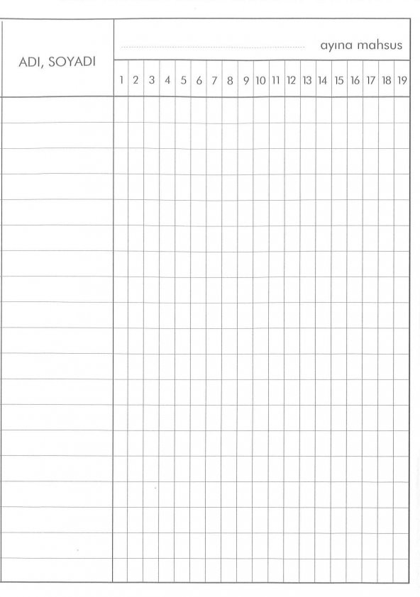 Aylık Puantaj Defteri 14x19 cm 6 Adet Orta Boy Puantaj Defteri Yevmiye Defteri 30 Yaprak 14*19 - 3