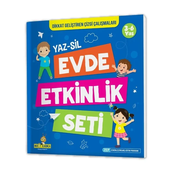 3-6 Yaş Evde Etkinlik Seti (Çizgi Çalışmaları, Sayılar, Geometrik Şekiller, Mantık Soruları, Dikkat Geliştirme) - 2
