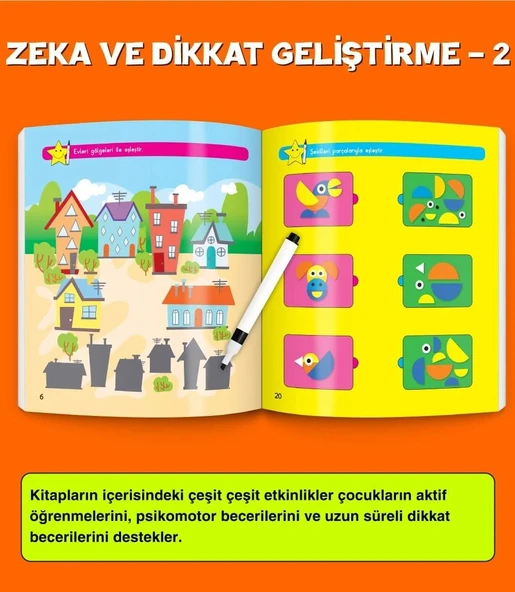 3-6 Yaş Evde Etkinlik Seti (Çizgi Çalışmaları, Sayılar, Geometrik Şekiller, Mantık Soruları, Dikkat Geliştirme) - 9