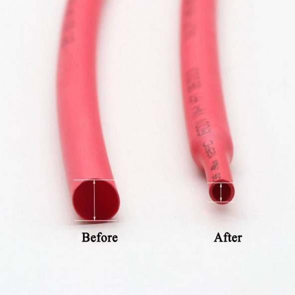 Isı ile Daralan Makaron Kırmızı 2,4 mm (1 Metre) - Resim 2