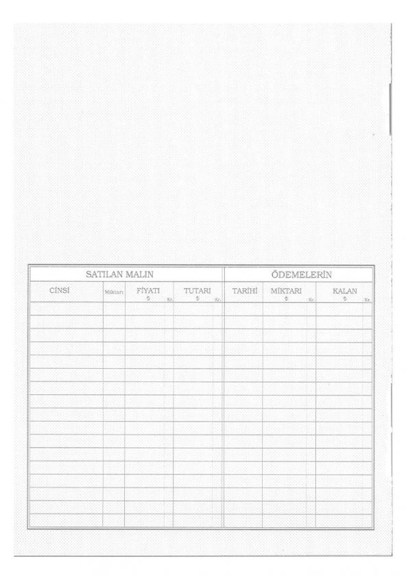 Senet Defteri Perforajlı 200 Yaprak Büyük Boy A4 1 Adet Borç Senet Defteri Karton Kapak - 3