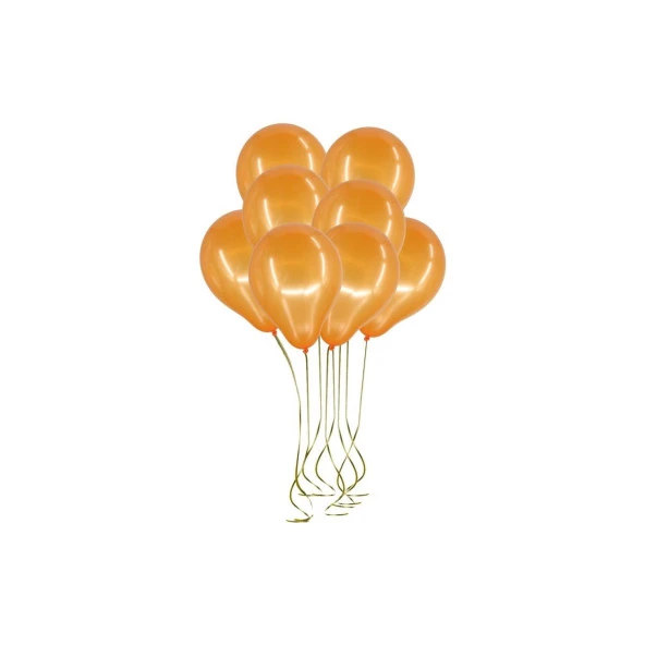Nedi Balon Metalik Turuncu 100 Adet 12 İnç Metalik Turuncu Balon