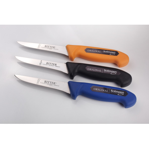 SOLİNGEN FİLETO ( KASAP ) BIÇAĞI SARI+MAVİ+SİYAH 3 ADET , 13 cm