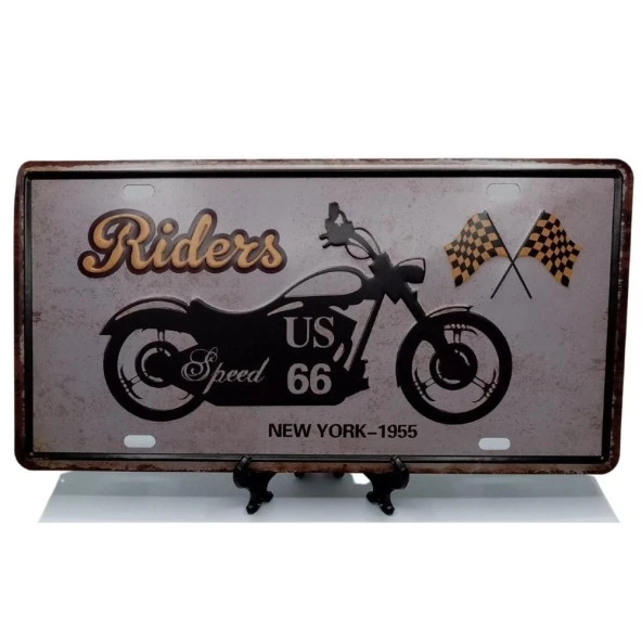 Dekoratif 3D Metal Plaka New York 1955 Riders 30cm ürün görseli