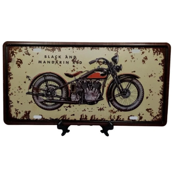 Dekoratif 3D Metal Plaka Harley Davidson 1933 Black And Mandarin Red 30cm ürün görseli