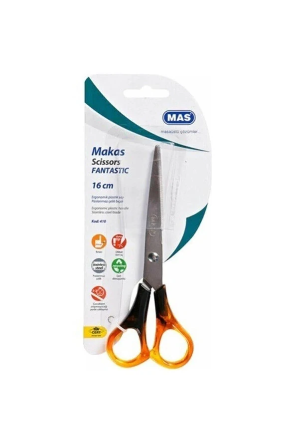 Mas Büro Makası Fantastik Paslanmaz Çelik 16 CM Ofis Makası - 1