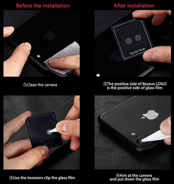 Apple iPhone 8 Zore Kamera Lens Koruyucu Cam Filmi - 2