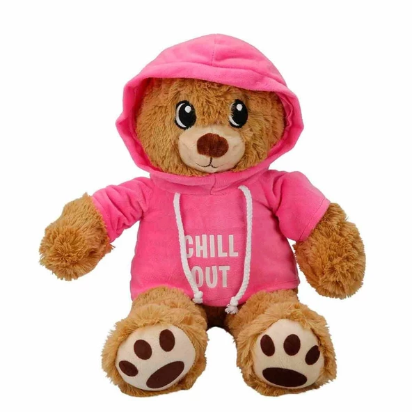 3192 Kapüşonlu Peluş Ayı 30 cm -Sunman - 4