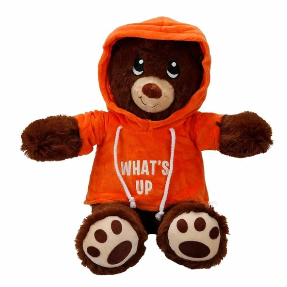 3192 Kapüşonlu Peluş Ayı 30 cm -Sunman - 6