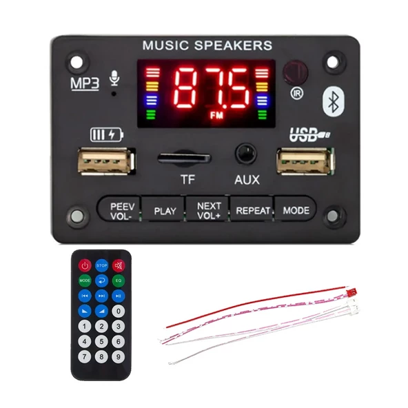 MAGICVOICE G018 USB/SD/BLUETOOTH-KUMANDA-2X40W ANFİ ÇIKIŞLI OTO TEYP ÇEVİRİCİ DİJİTAL PLAYER BOARD