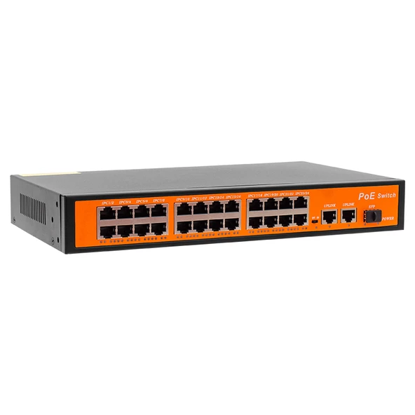 Powermaster 300W 10/100/1000 MBPS 24+3+SFP 24 Port Poe Ethernet Gıgabıt Swıtch