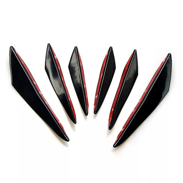 Üniversal Esnek Spor Tampon Bıçağı Piano Black Sağ Sol 6 Adet - 2