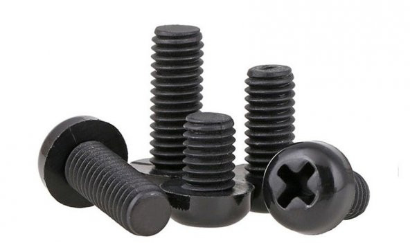 M6 X 12Mm Plastik Civata Vida Siyah X 5 Adet (rf003)