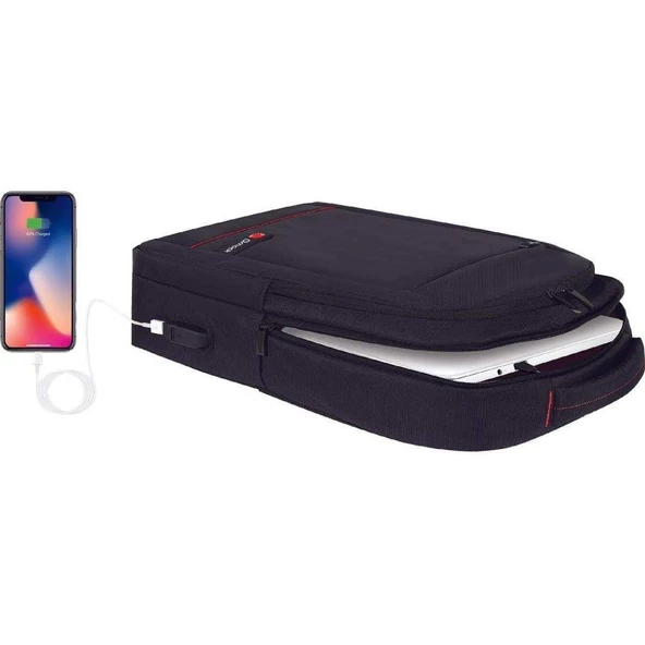 Mack MCC-007 17.3" Office USB Girişli Notebook Sırt Çantası Siyah