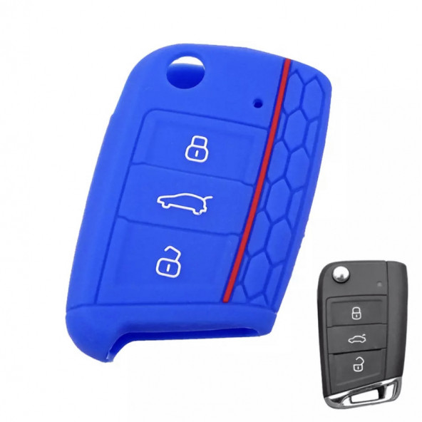 VOLKSWAGEN GOLF POLO T-CROS T-ROC TAIGO TIGUEN CADDY SİLİKON ANAHTAR KILIF ürün görseli