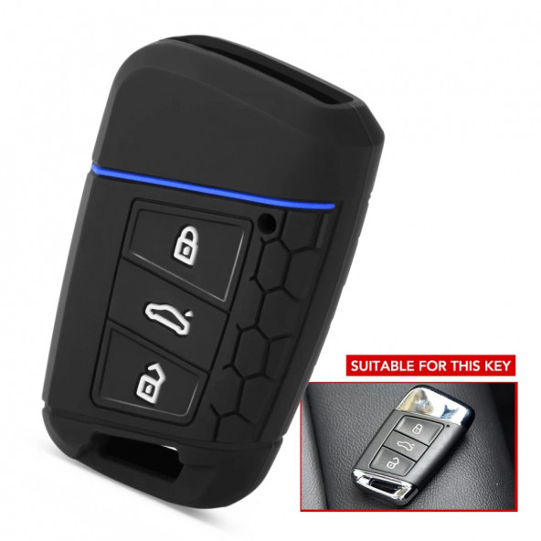 VOLKSWAGEN PASSAT B8 ARTEON SJKODA SUPER B SİLİKON ANAHTAR KILIF(PETEK DOKULU) ürün görseli