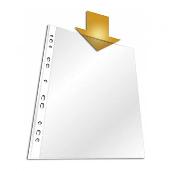 A3 Poşet Dosya Dik 20 li Şeffaf Föy Dosya 1 Paket Ofis Okul Büro Kenarı Delikli Poşet Dosya - 3