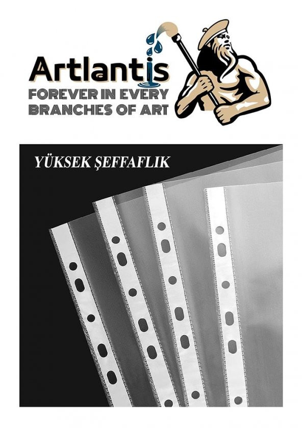 A3 Poşet Dosya Yatay 20 li Şeffaf Föy Dosya 1 Paket Ofis Okul Büro Kenarı Delikli Poşet Dosya - 2