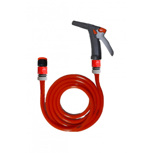 Plasyay Düz Sulama Yıkama Hortum Musluk Adaptörlü ve Yeni Tetik Uzun Başlıklı Set - 2