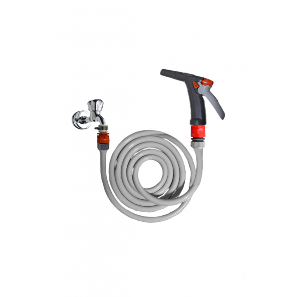 Plasyay Düz Sulama Yıkama Hortum Rekorlu ve Yeni Tetik Uzun Başlıklı Set