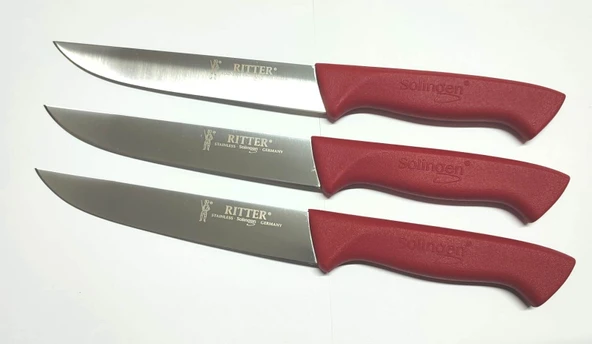 SOLİNGEN GÜNLÜK KULLANIM BIÇAĞI KIRMIZI 4 ADET '' 15 cm
