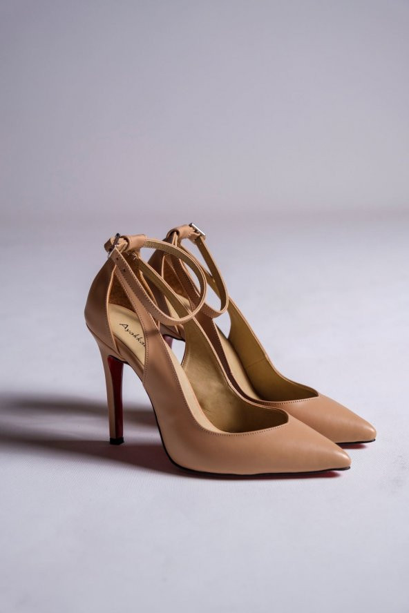 Bride Nude Cilt Süet Kadın İnce Topuklu Ayakkabı Stiletto