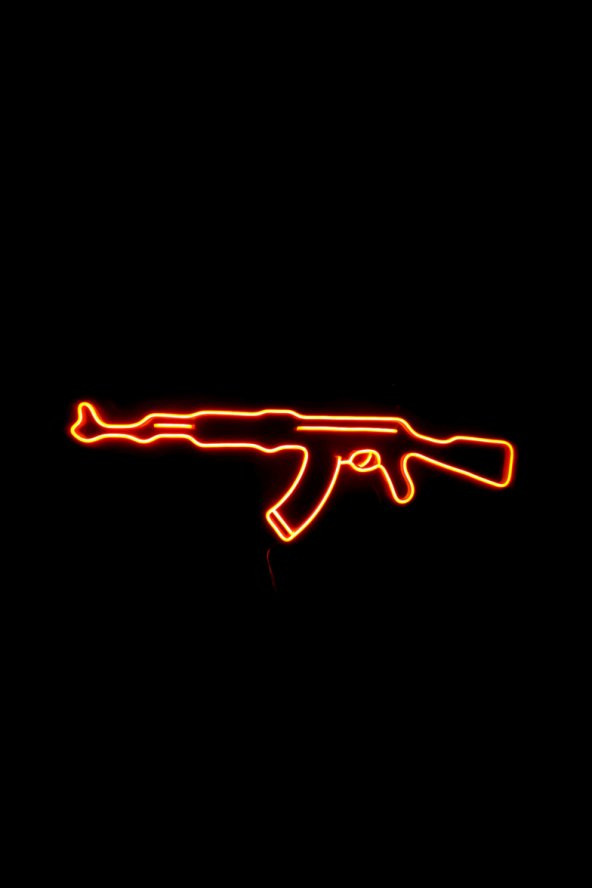 Ak 47 Neon Led Işıklı Tablo