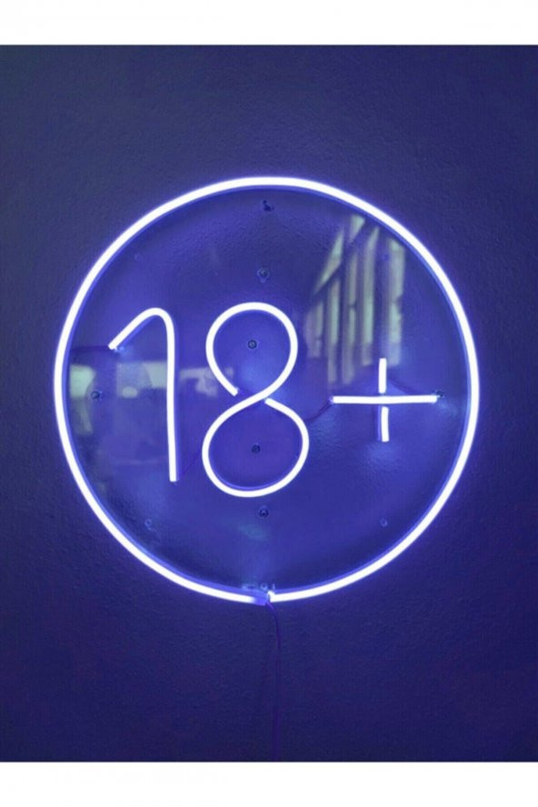 Çember İçinde +18 Neon Led Işıklı Dekoratif Duvar Aydınlatması Anahtar İle Açma Kapama