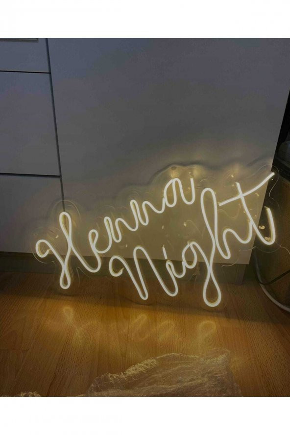 Henna Night Neon Led Işıklı Dekoratif Duvar Aydınlatması Anahtar İle Açma Kapama - 1