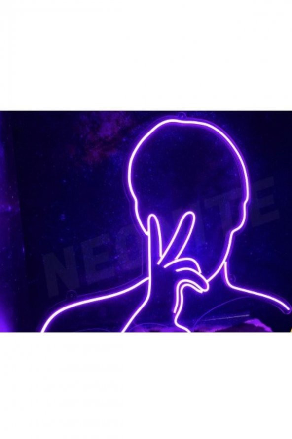 İnsan Figürü Neon Led Işıklı Dekoratif Duvar Aydınlatması Anahtar İle Açma Kapama