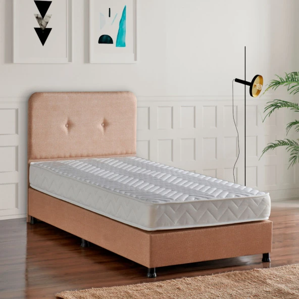 Niron Budget Yatak Seti 90x190 cm Yatak Baza Başlık Takımı - Tek Kişilik Sert Ortopedik Yatak, Baza ve Başlık - Resim 2