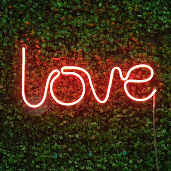Neon Led RGB Love Dekoratif Duvar Aydınlatması Aksesuar Anahtar İle Açma Kapama Özellikli