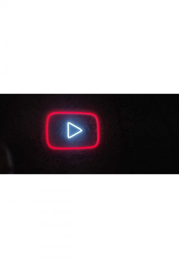 Youtube Logo Neon Led Işıklı Dekoratif Duvar Aydınlatması Anahtar İle Açma Kapama