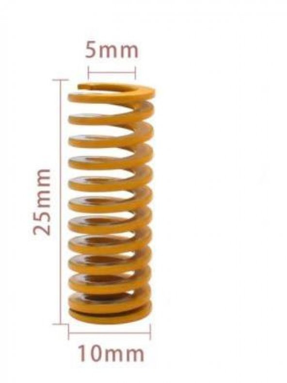 Tabla Yayı İç Çap 5mm Boy 25mm(4 Adet Sarı)