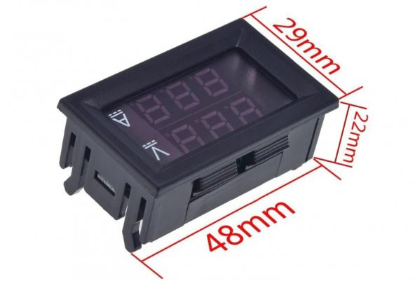 Dijital Voltmetre Dijital Ampermetre Dc 100V 10A - Resim 2